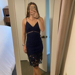 ASTR The Label Navy Floral Dress